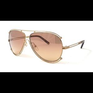Chloe Gold and Brown Sunglasses
